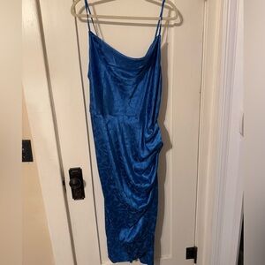 SHEIN XXL Blue Sinched Waist Dress